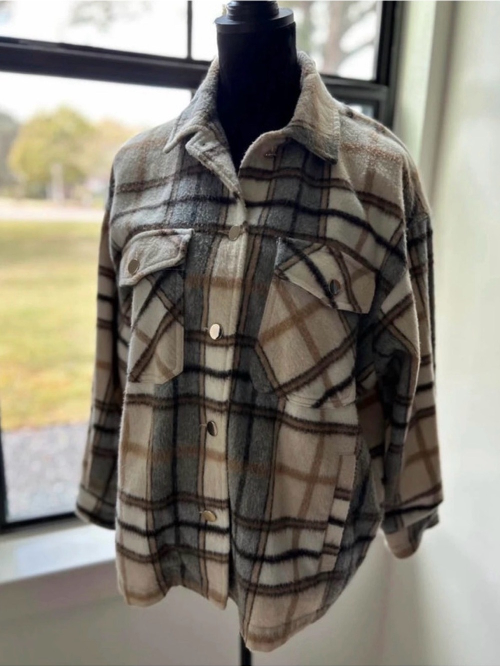 🍂 Zara Oversized Plaid Flannel Shacket 🍂